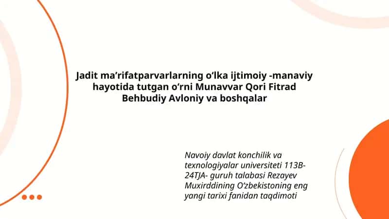Oʻzbekistoning eng yangi tarixi fanidan taqdimoti 1