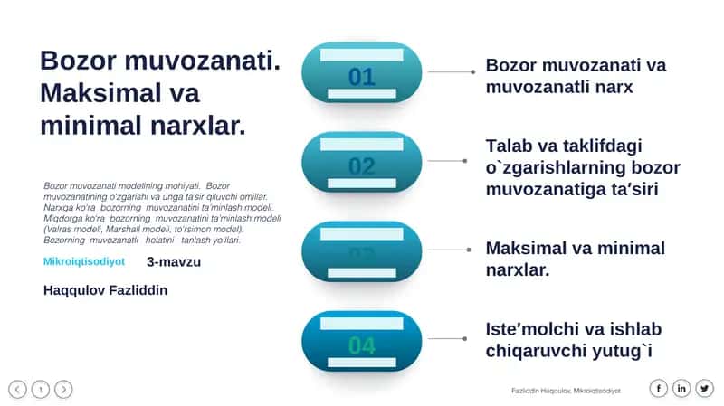 Bozor muvozanati va muvozanatli narx 1