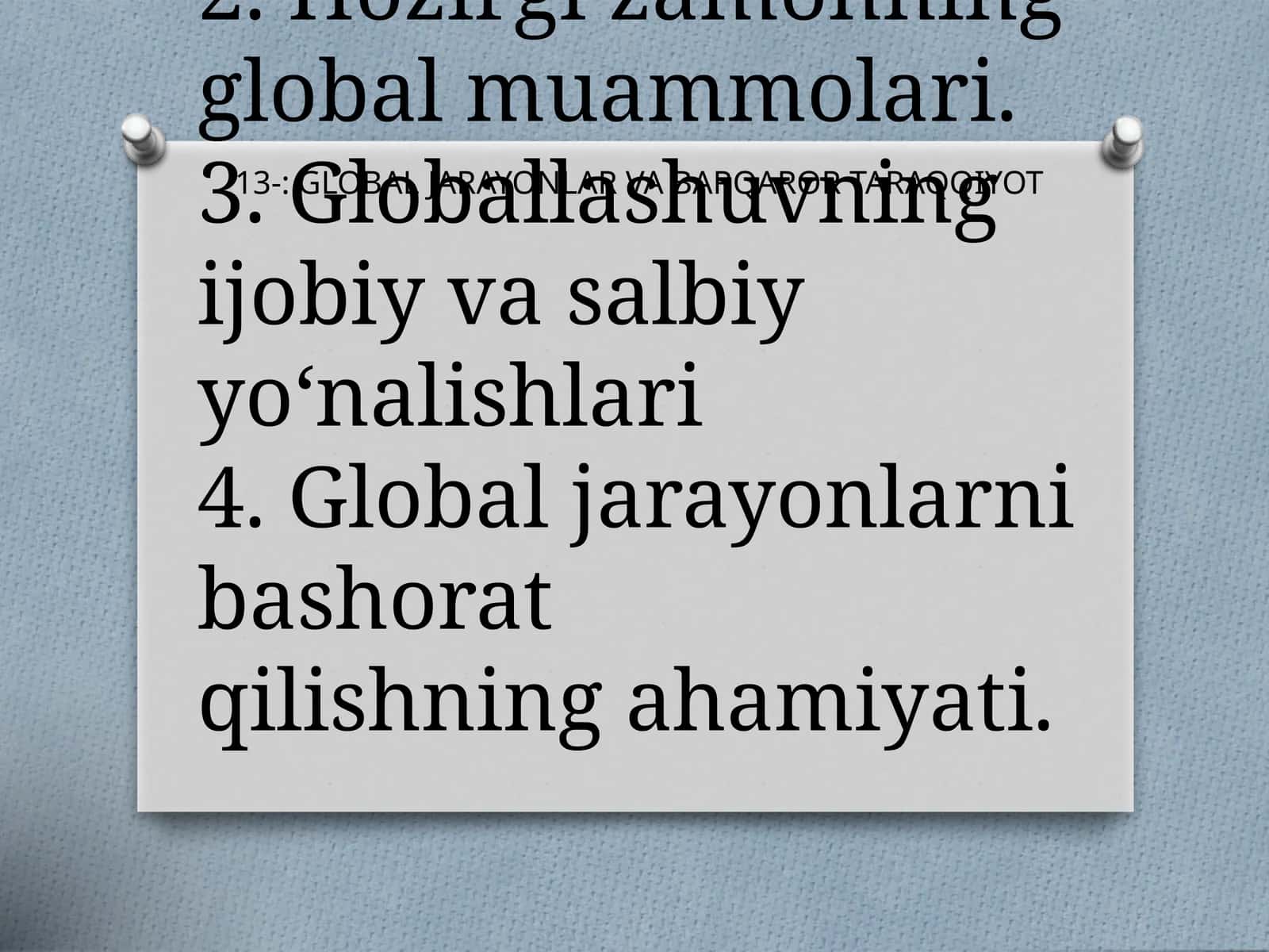Global va Globallashuv Tushunchalari 1