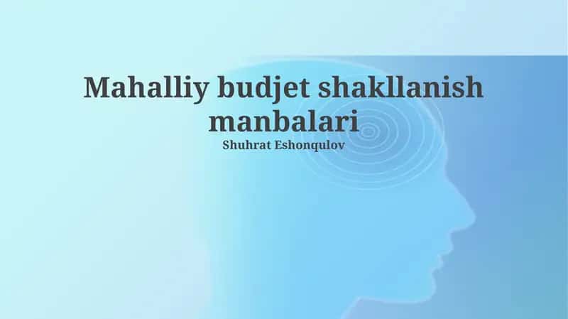 Mahalliy budjet shakllanish manbalari 1