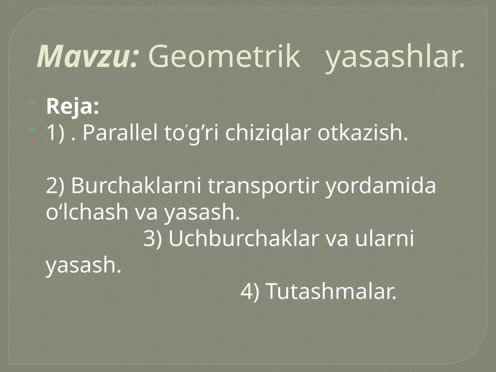 Geometrik yasashlar 1
