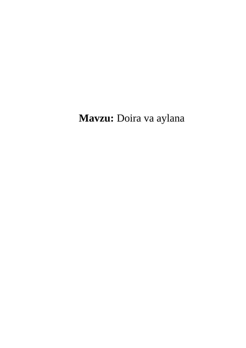 Doira va aylana 1