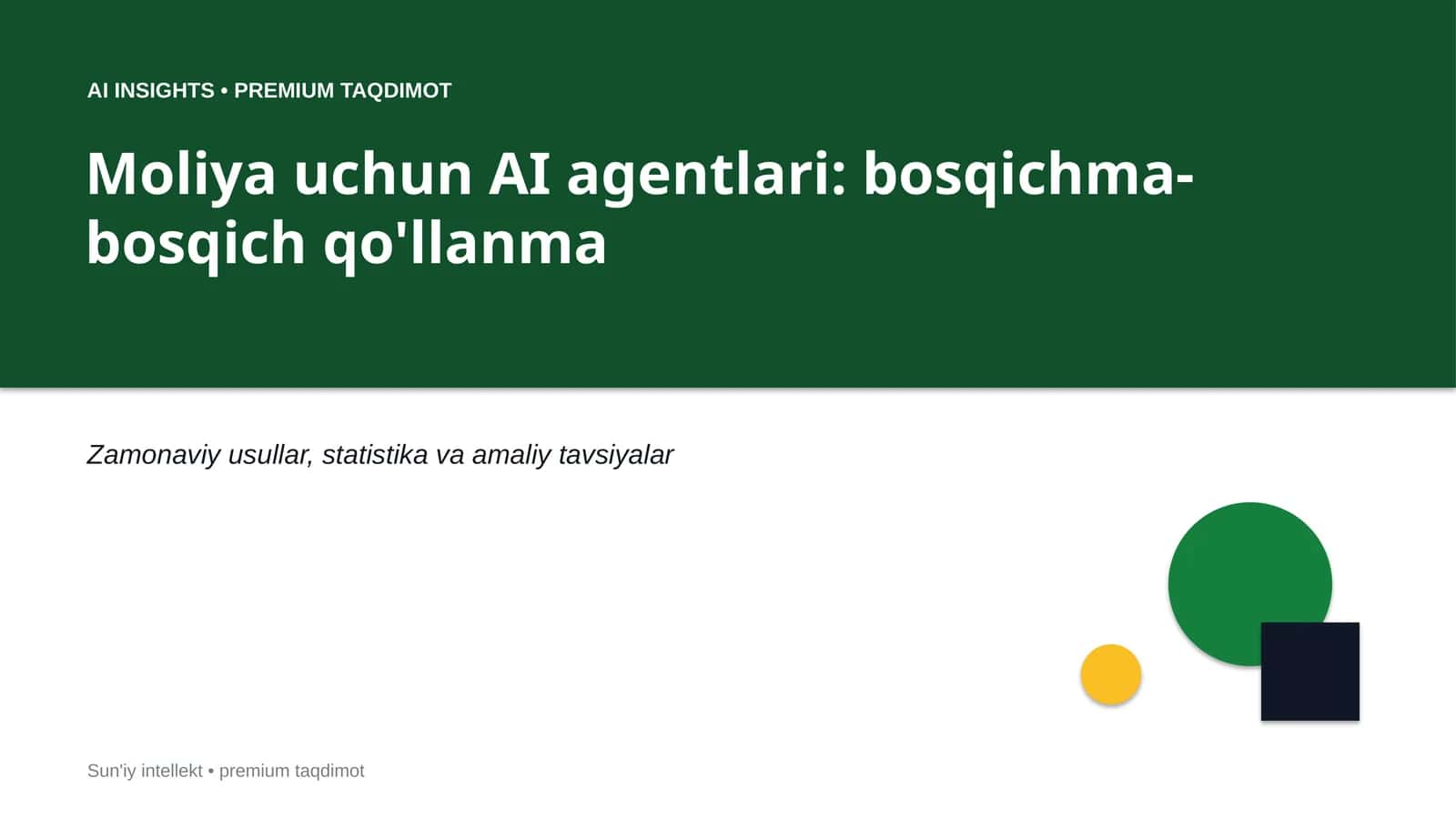 Sun'iy Intellekt Agentlari Moliya Uchun 1