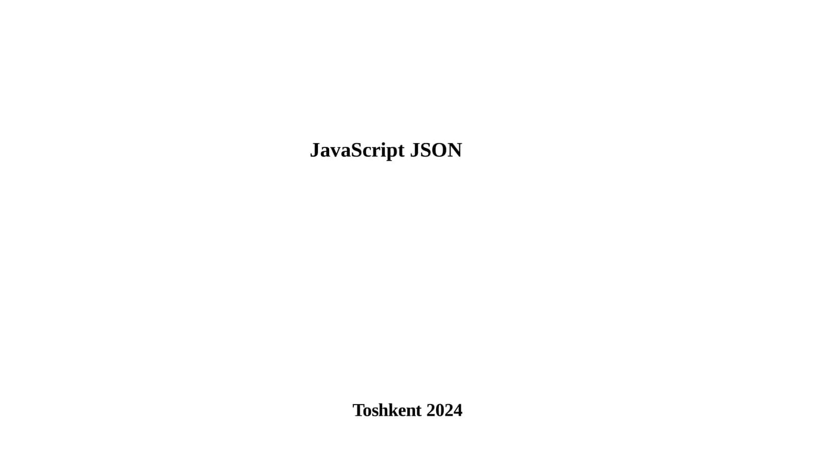 Javascriptda Json 1