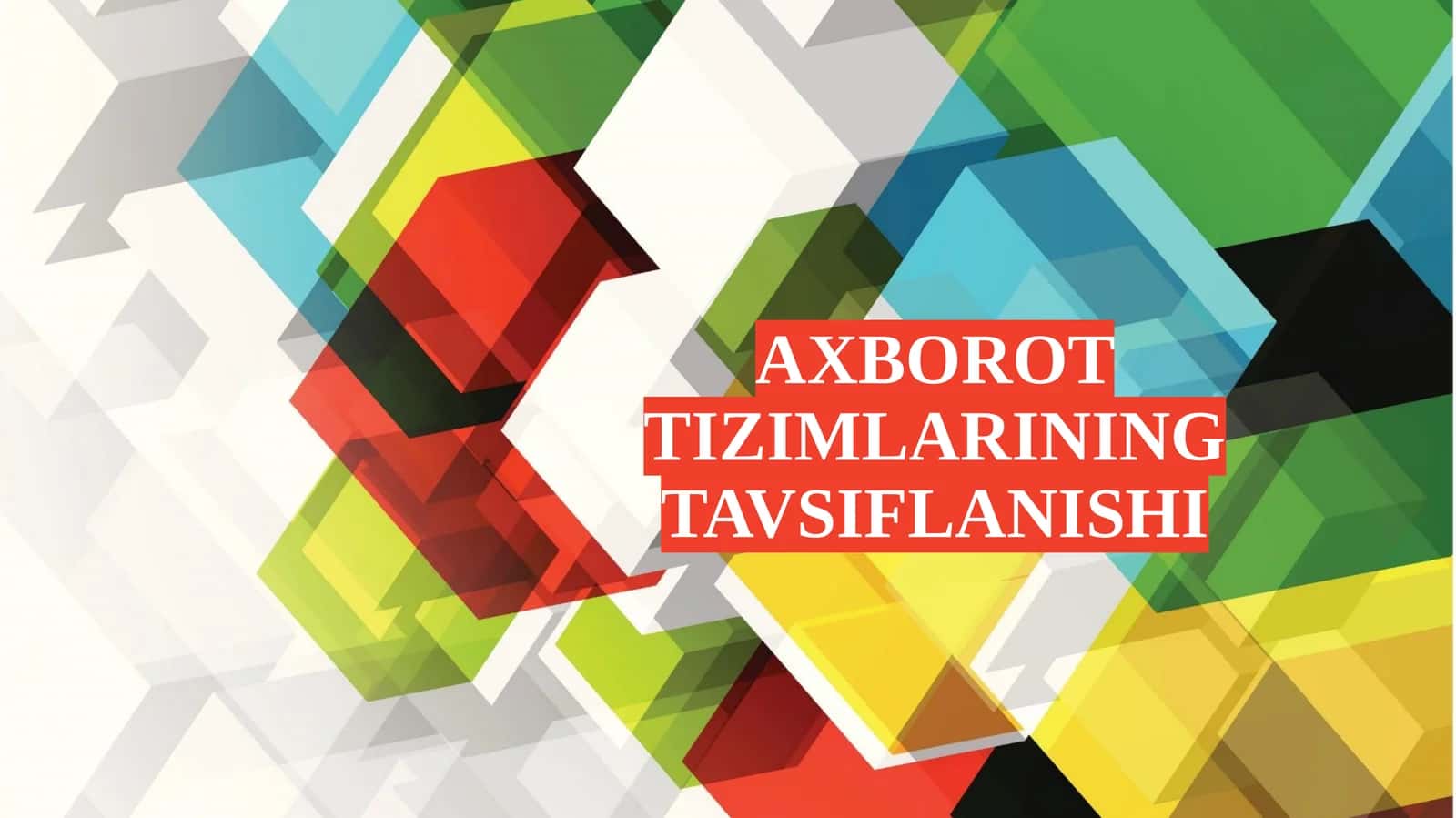 Axborot tizimlarining tavsiflanishi 1