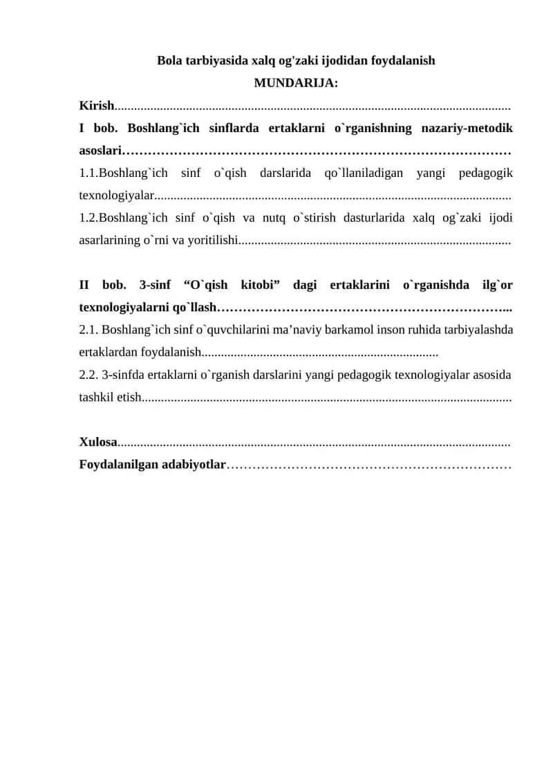 Bola tarbiyasida xalq og'zaki ijodidan foydalanish 1