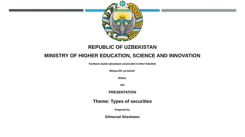 Types of securities 1