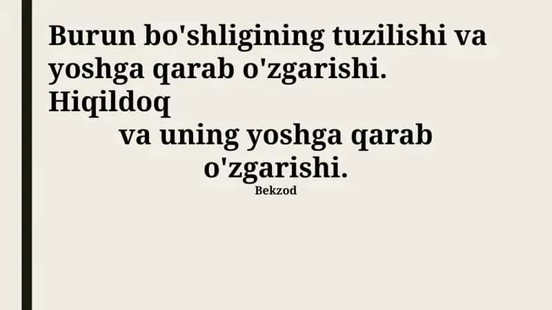 Larinks va uning yoshga bog'liq o'zgarishlari 1