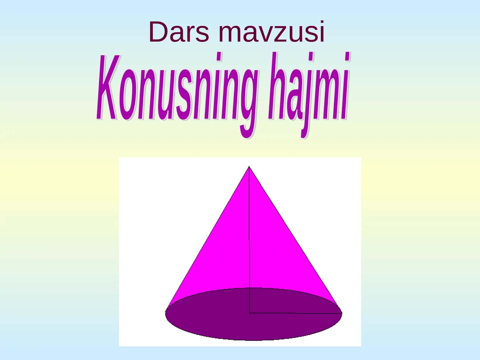 Konusning hajmi 1