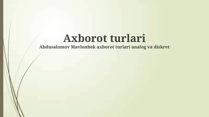 Axborot turlari 1