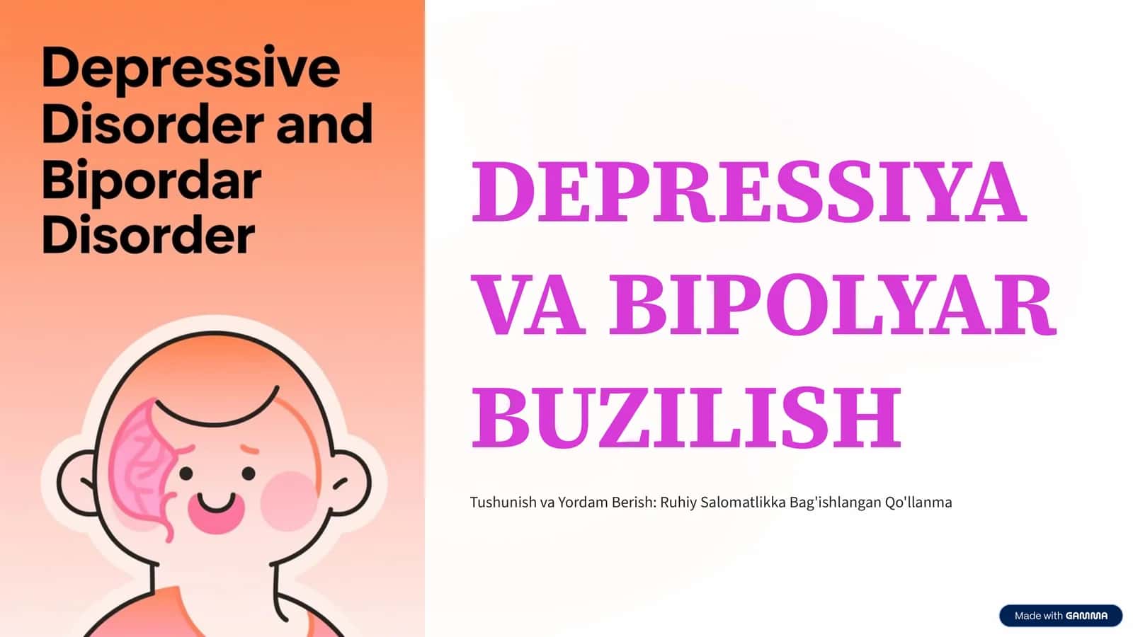 DEPRESSIYA VA BIPOLYAR BUZILISH 1