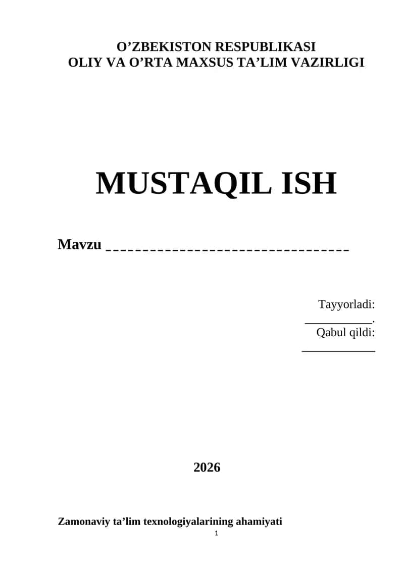 Zamonaviy ta’lim texnologiyalari 1