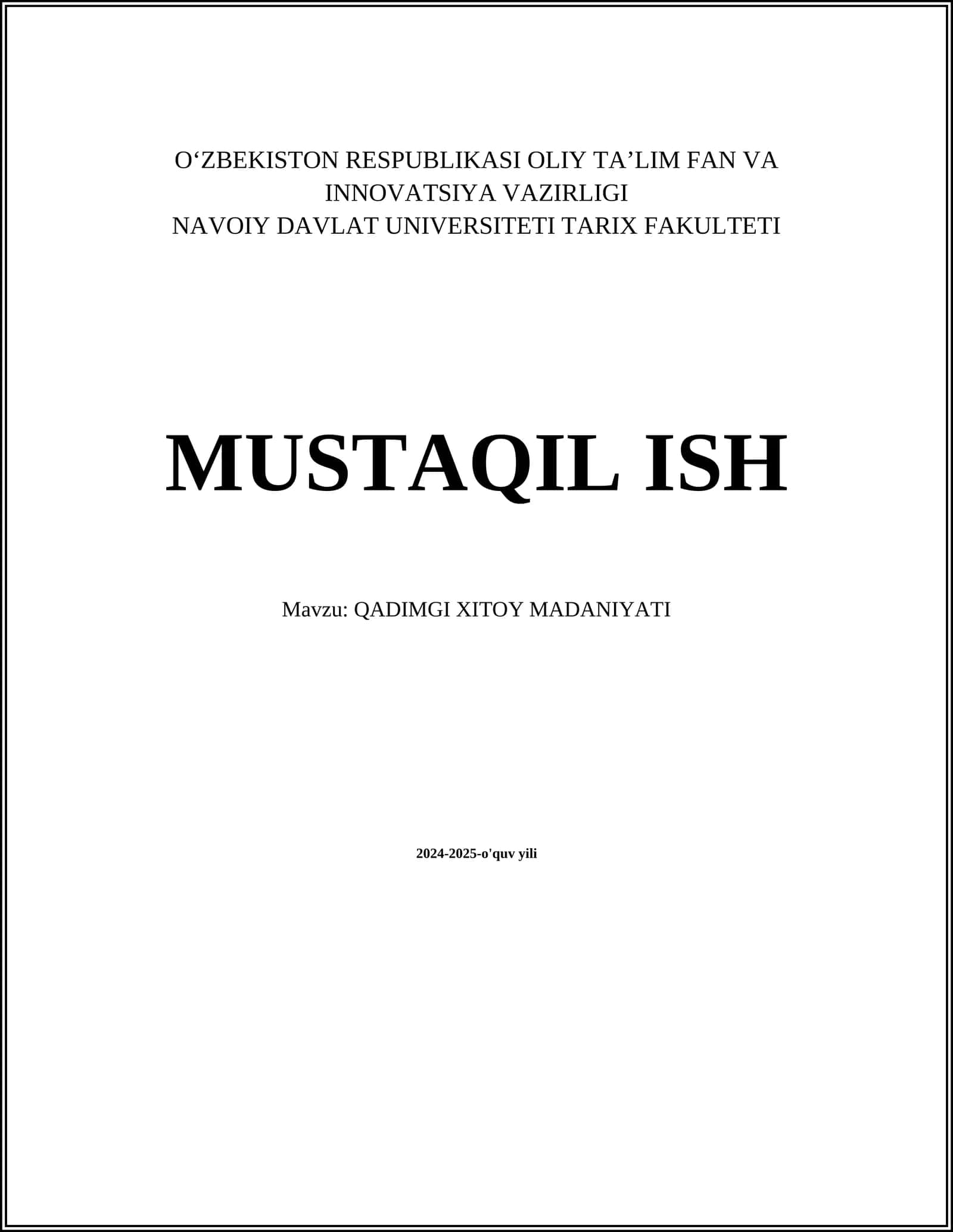 QADIMGI XITOY MADANIYATI 1