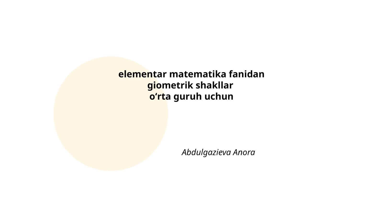 Geometrik shakllar 1