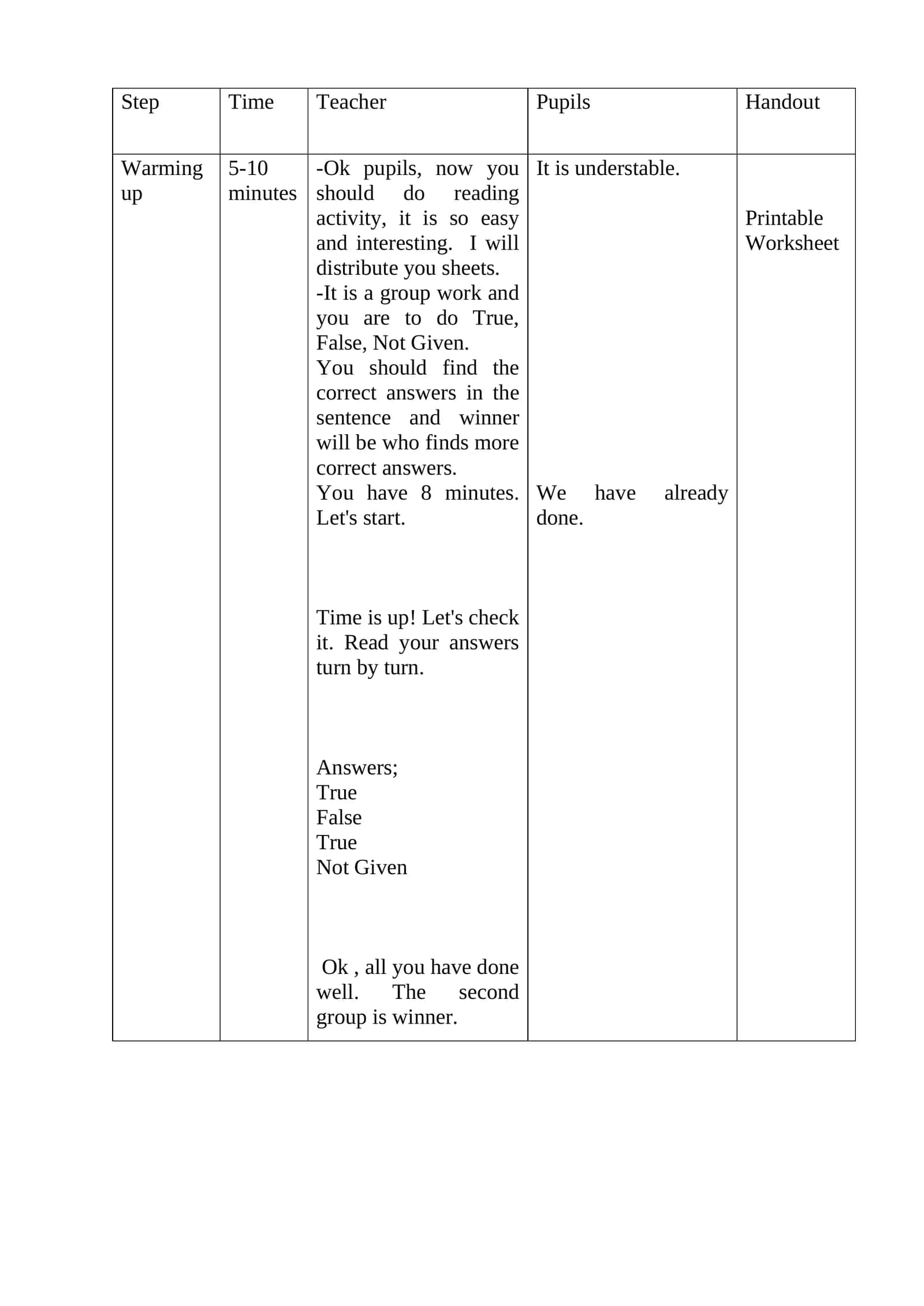 Printable Worksheet 1