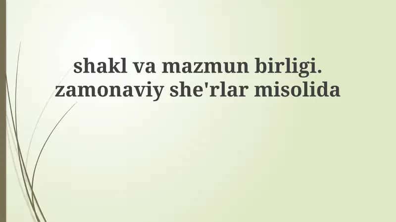 Shakl va mazmun birligi: nazariy asoslar 1