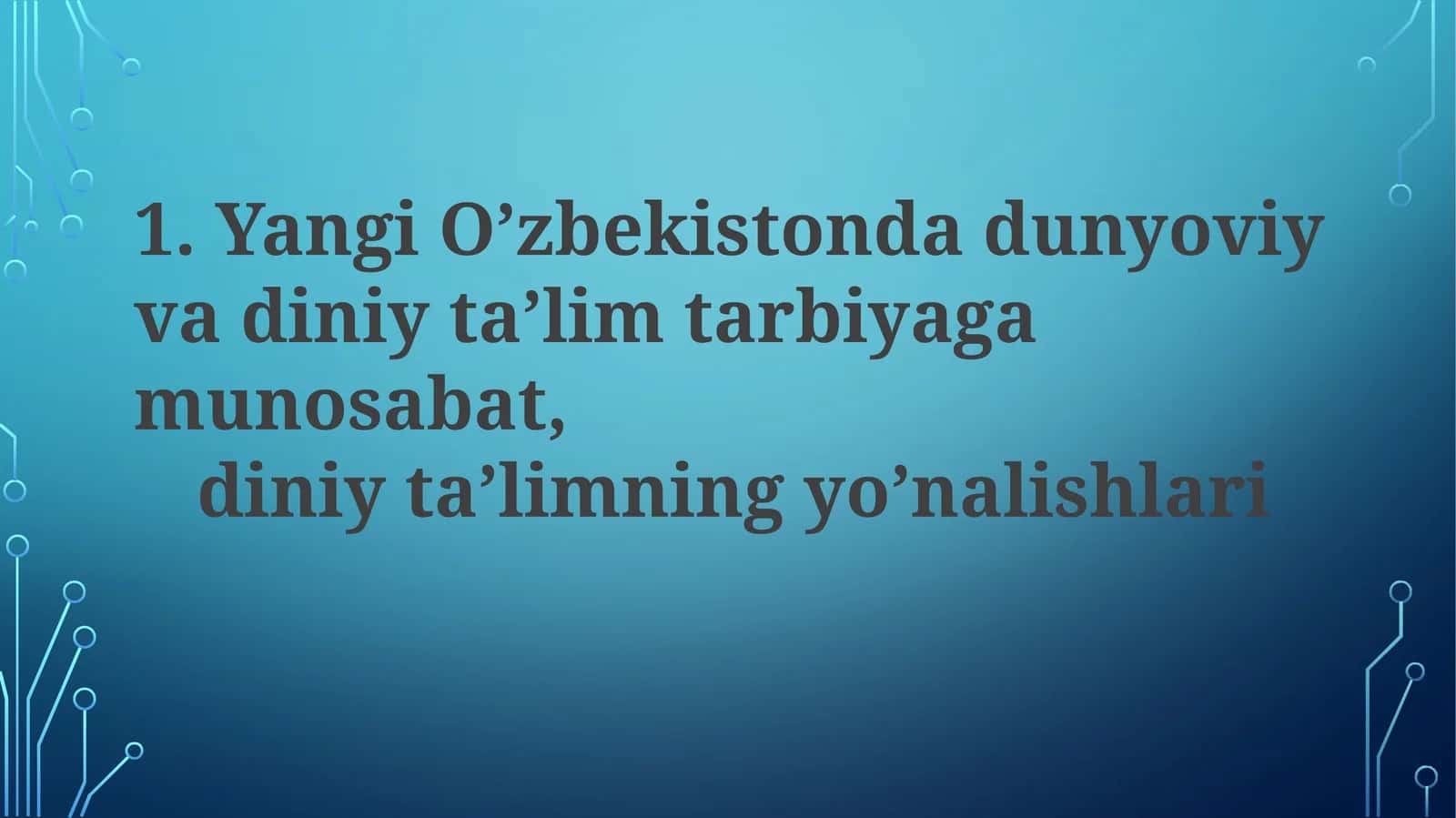 Diniy Taʼlimning Mazmuni va Metodlari 1