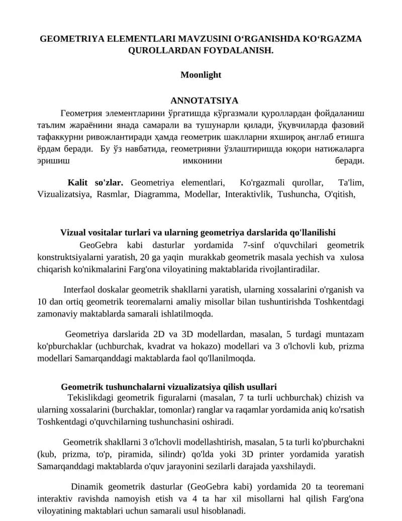 GEOMETRIYA ELEMENTLARI 1