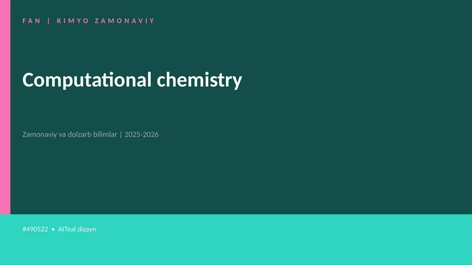 Computational chemistry 1