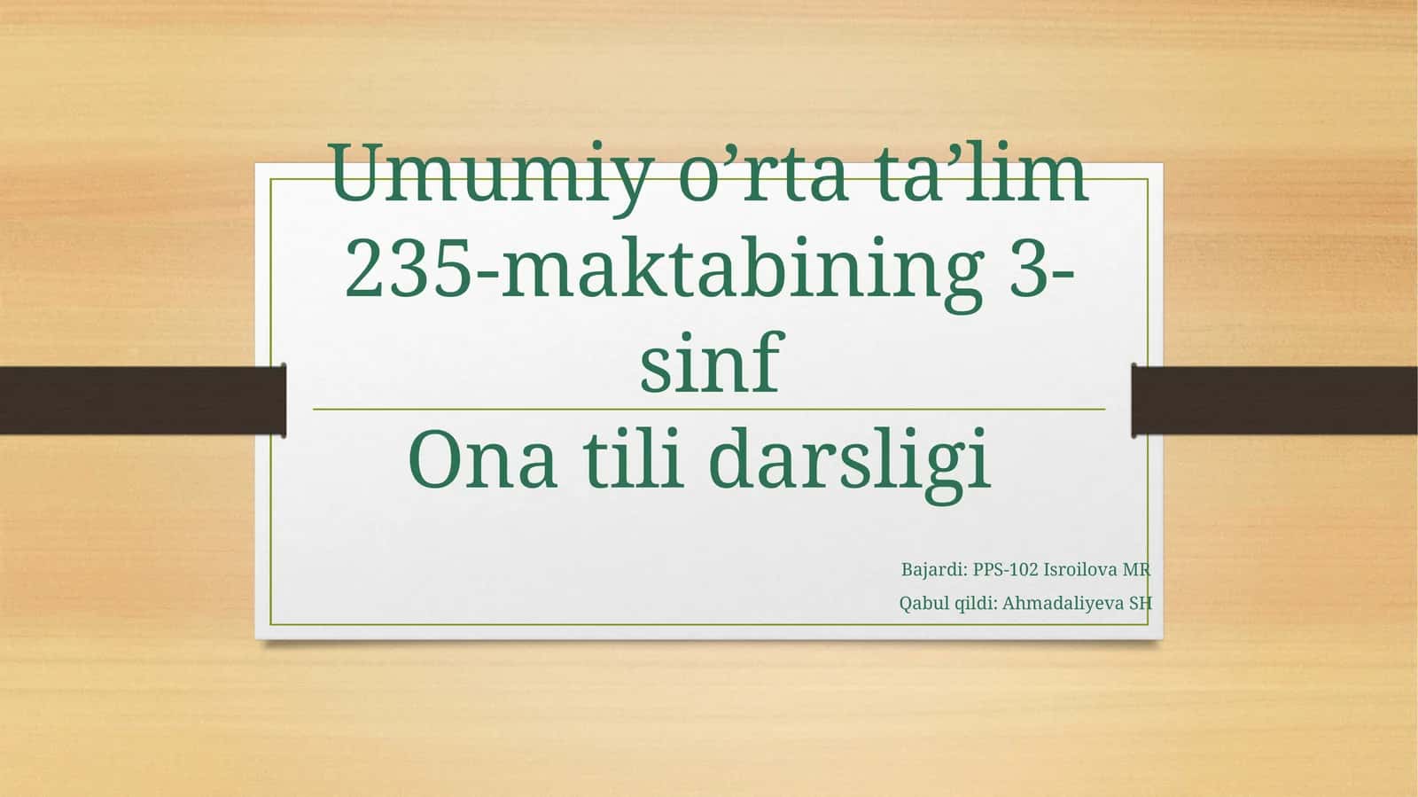Ona tili darsligi 1