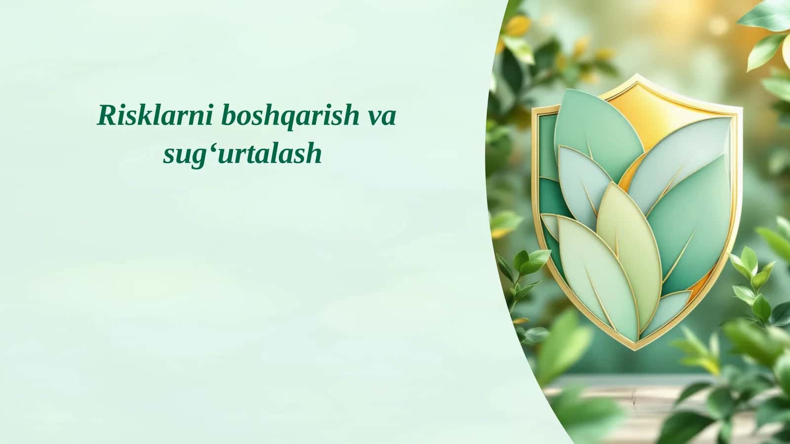 Risklarni boshqarish va sug‘urtalash 1