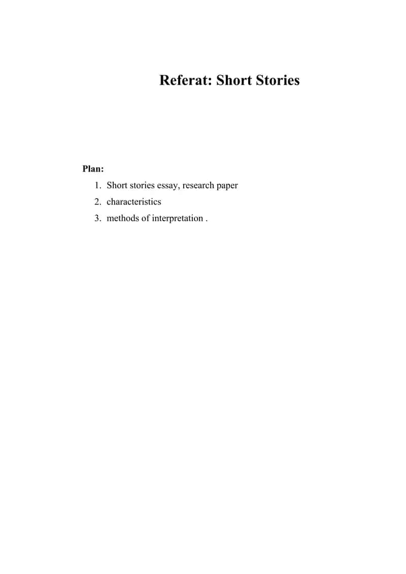 Short Stories 1