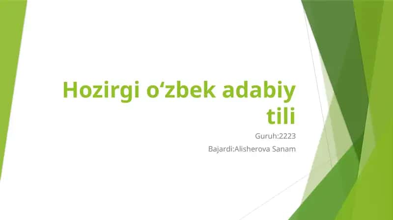 Hozirgi oʻzbek adabiy tili 1