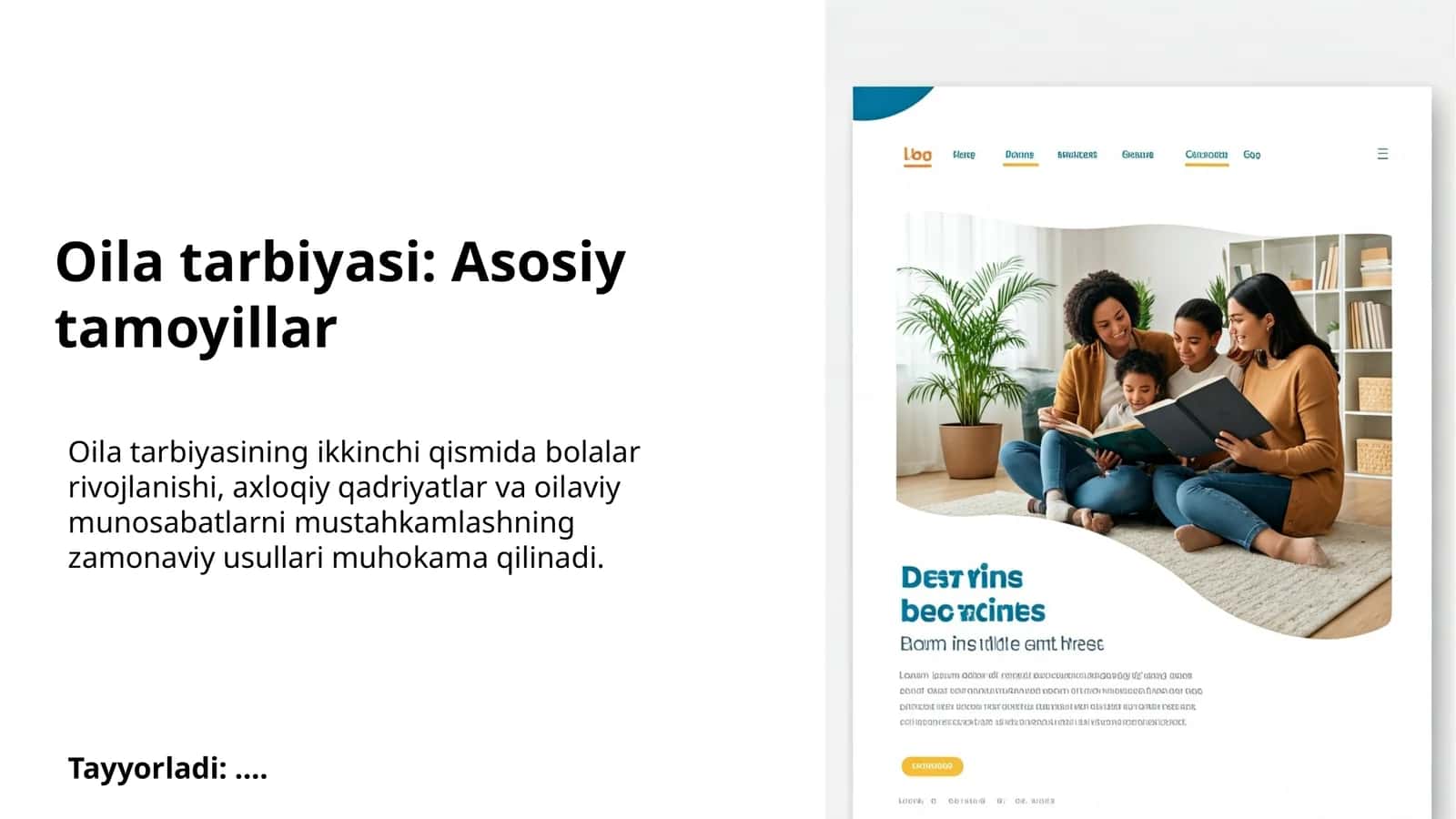 Oila tarbiyasi: Asosiy tamoyillar 1