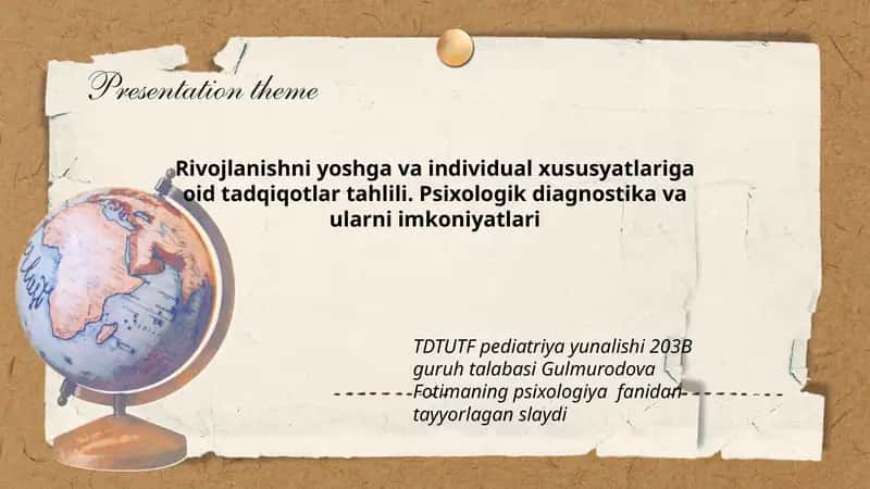 Psixologik diagnostika va ularni imkoniyatlari 1