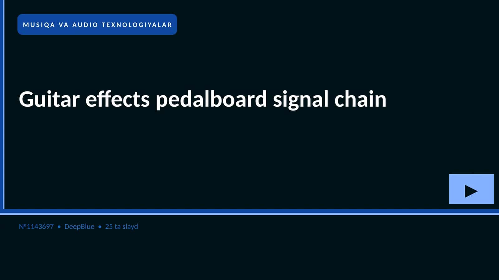 Guitar effects pedalboard signal chain 1