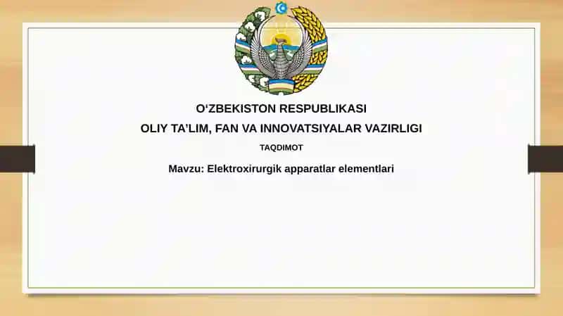 Elektroxirurgik apparatlarning elementlari