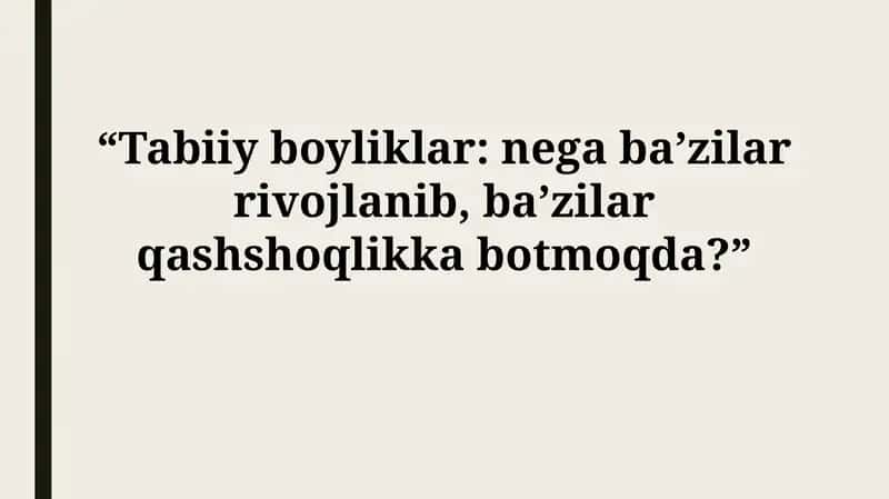 Tabiiy resurslar taqsimoti va resurs la'nati 1