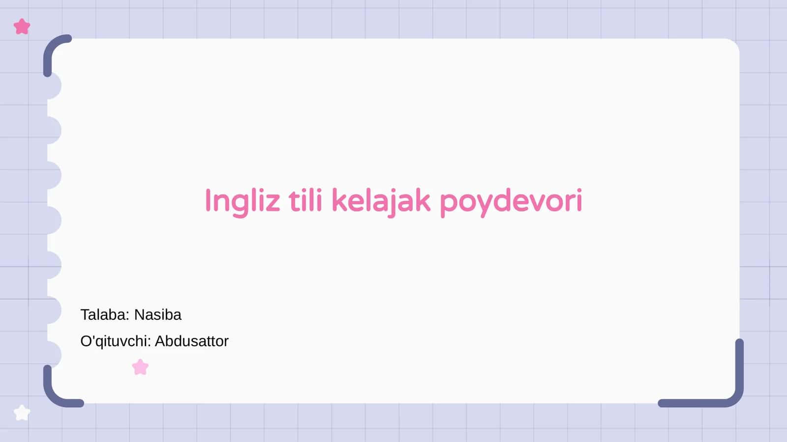 Ingliz tili kelajak poydevori 1