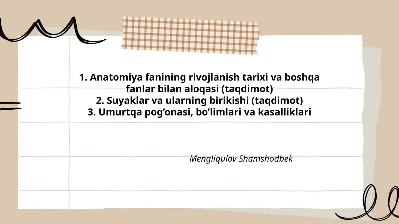 Suyaklаr vа ulаrning birikishi (taqdimot) 1