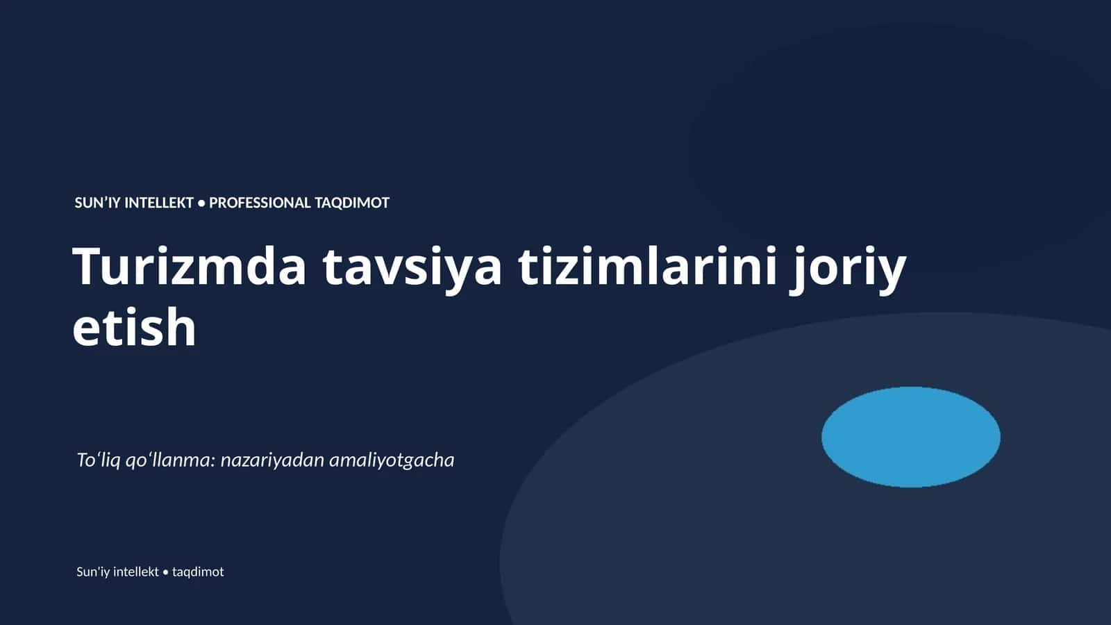 Turizmda tavsiya tizimlarini joriy etish 1