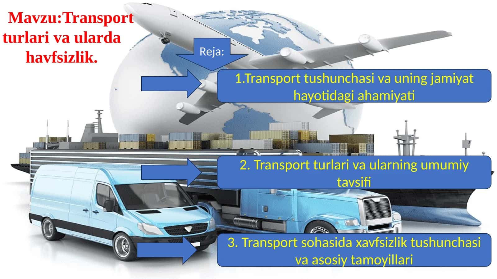 Transport turlari va ularda xavfsizlik 1