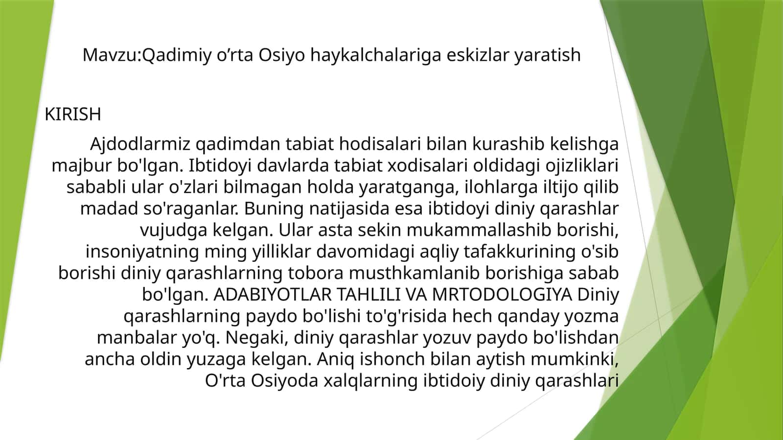Qadimiy o’rta Osiyo haykalchalariga eskizlar yaratish 1