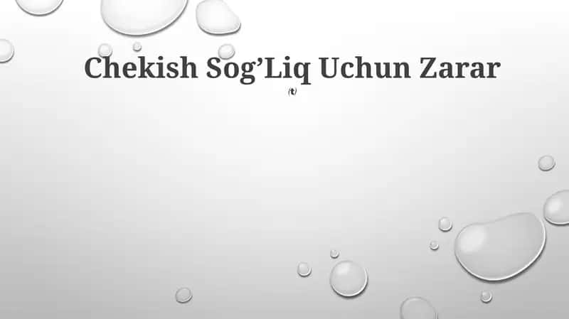 Chekish Sog'Liq Uchun Zarar 1