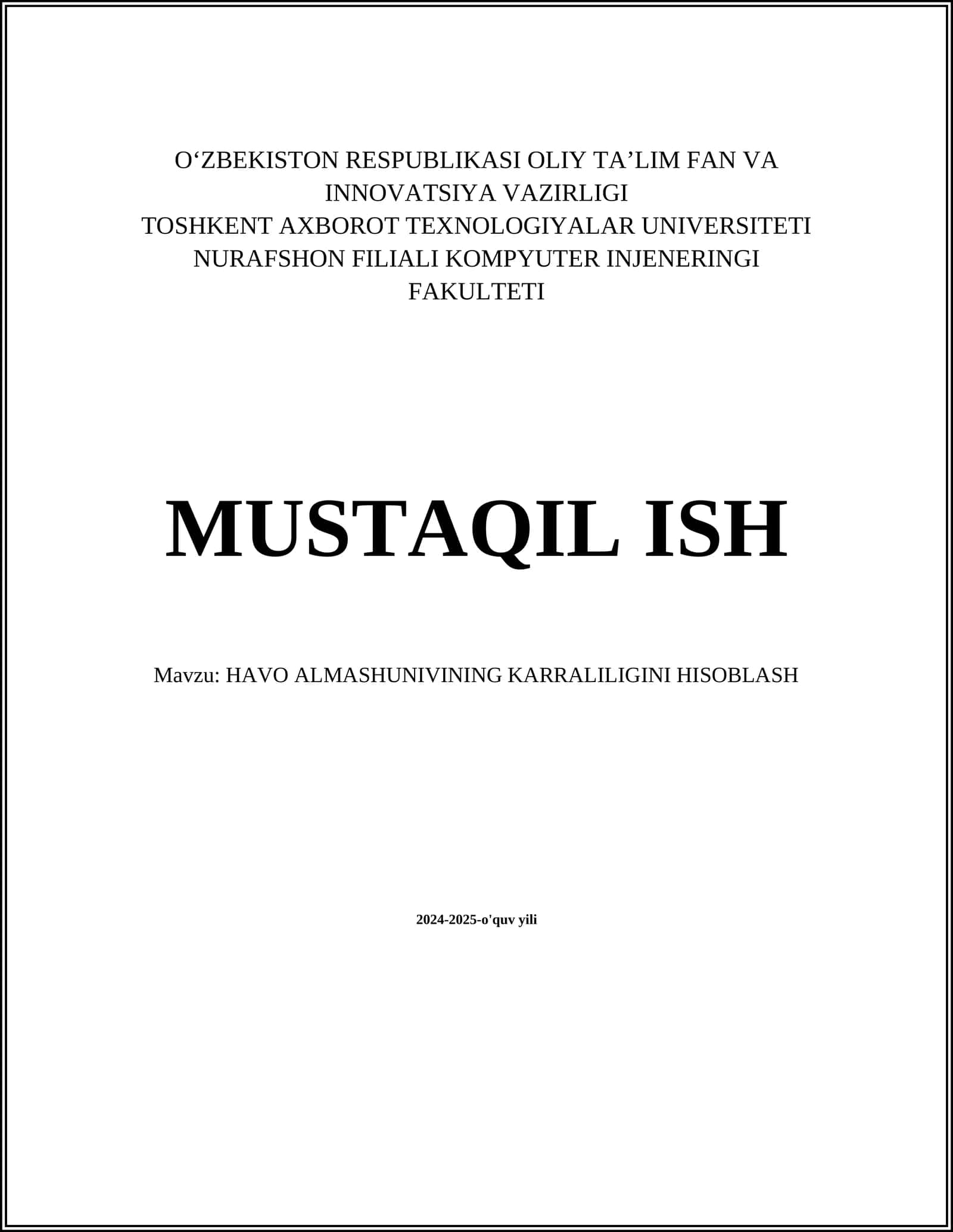 Almashuv koeffitsienti 1