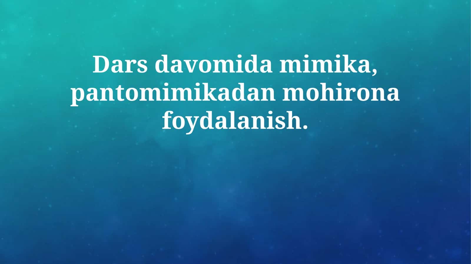Sahnadagi harakatlar bilan uyg‘unlashtirish 1