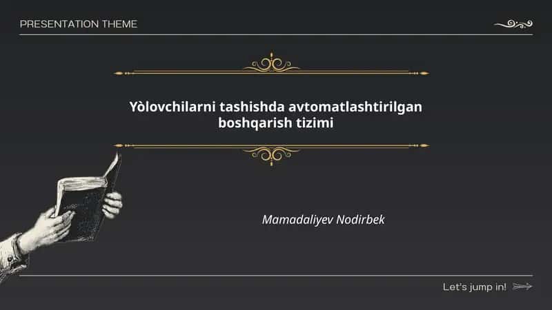 Yòlovchilarni tashishda avtomatlashtirilgan boshqarish tizimi 1