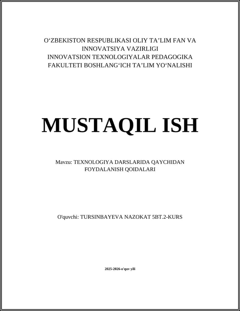Qaychidan Foydalanish Qoidalari 1