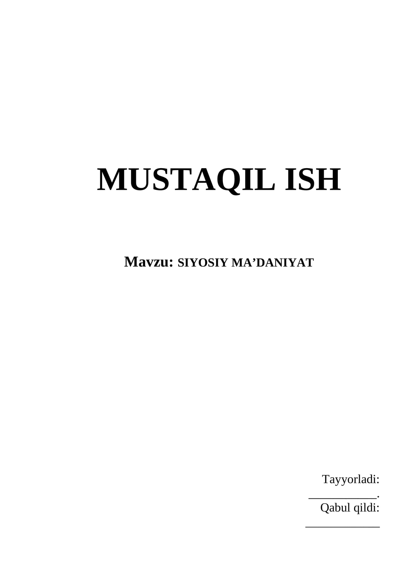 SIYOSIY MА’DАNIYAT 1