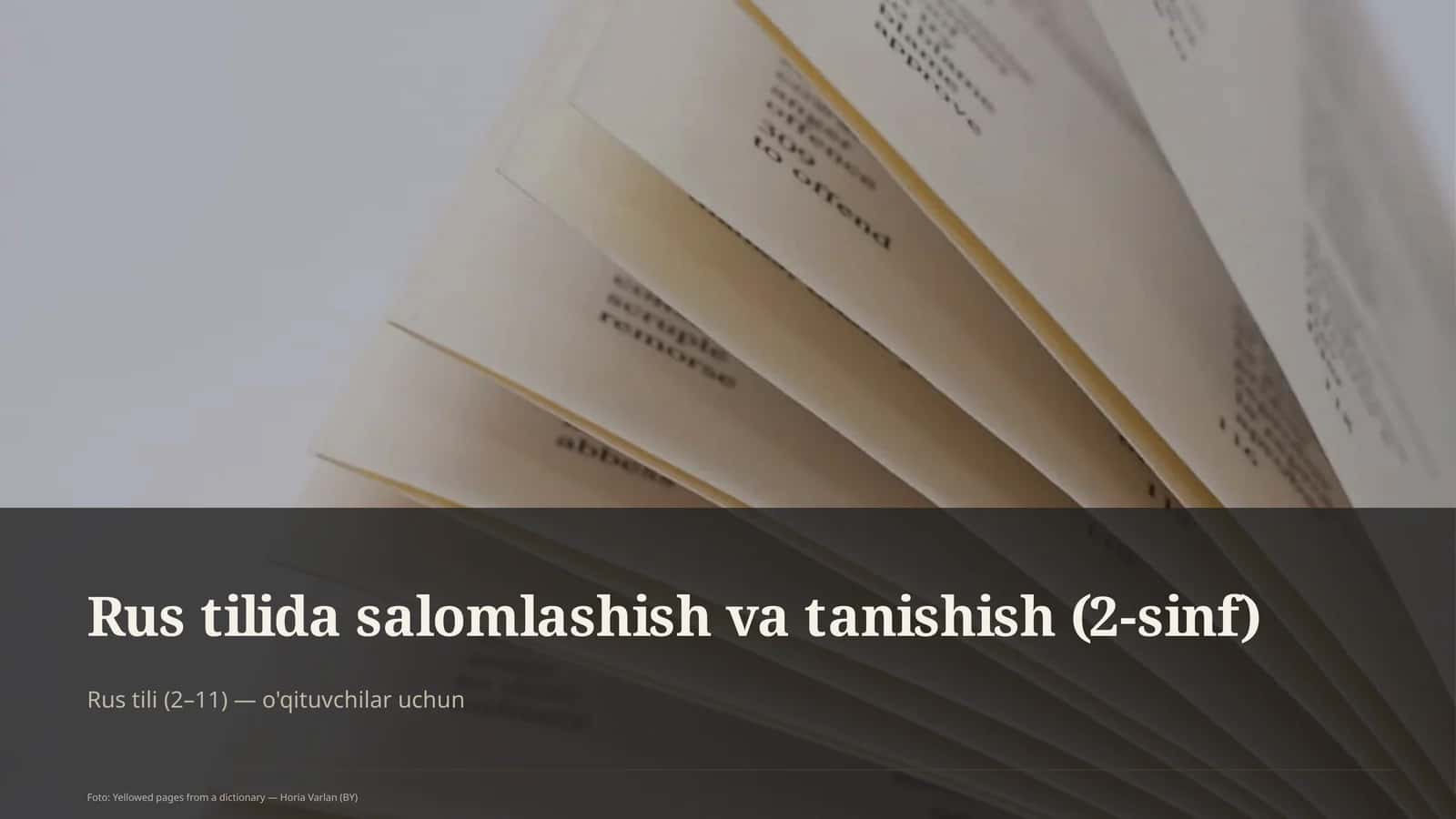 Rus tilida salomlashish va tanishish (2-sinf) 1