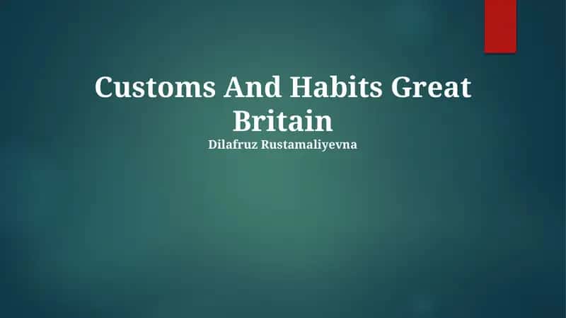 Odatlar va Odamda Odob-axloq: Britaniya misollari 1
