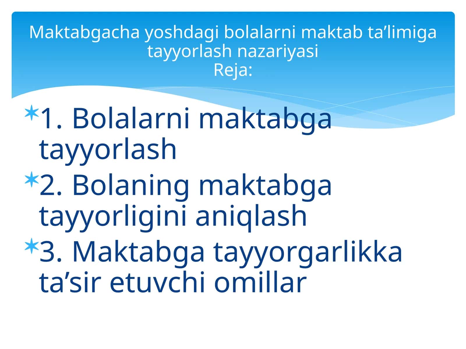Bolalarni maktabga tayyorlash 1