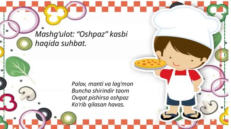 Oshpaz kasbi uchun qanday buyumlar kerak? 1