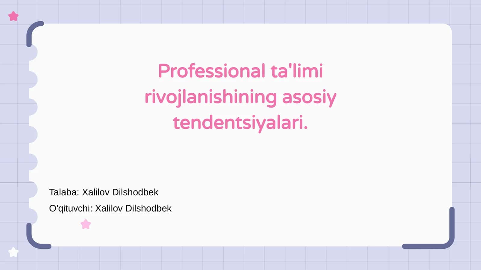 Professional ta'limi rivojlanishining asosiy tendentsiyalari 1