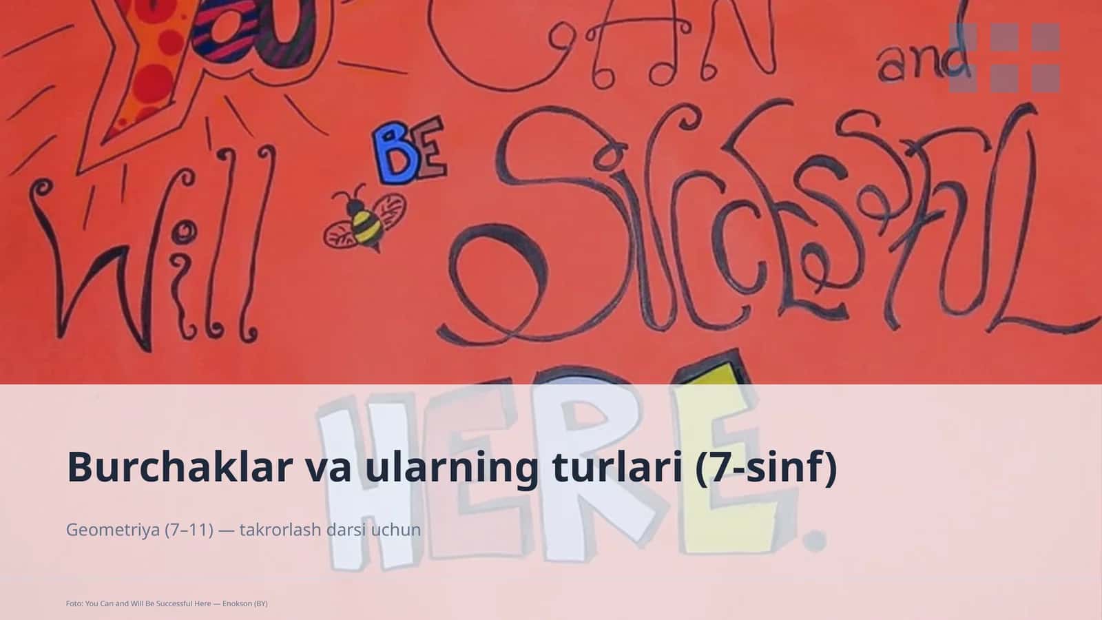 Burchaklar va ularning turlari (7-sinf) 1