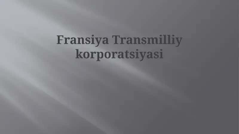Fransuz transmilliy korporatsiyalari 1